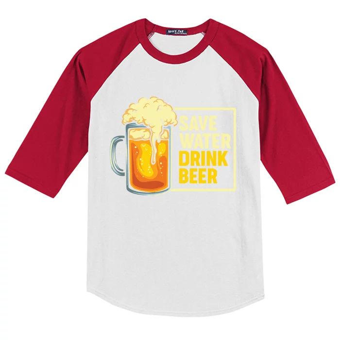 Save Water Beer Gift Kids Colorblock Raglan Jersey