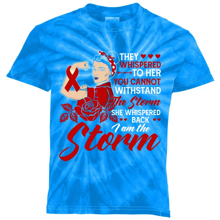 She Whispered Back I Am The Storm Open Heart Surgery Gift Kids Tie-Dye T-Shirt