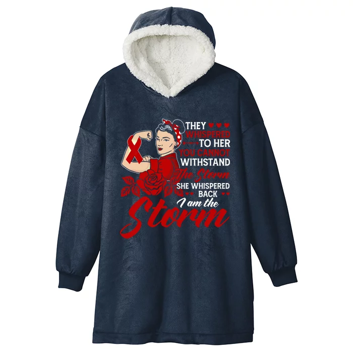 She Whispered Back I Am The Storm Open Heart Surgery Gift Hooded Wearable Blanket