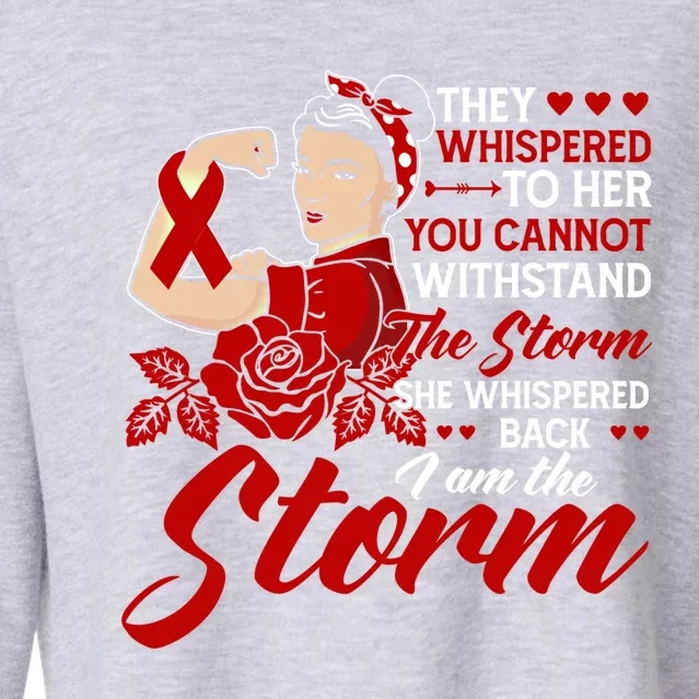 She Whispered Back I Am The Storm Open Heart Surgery Gift Cropped Pullover Crew