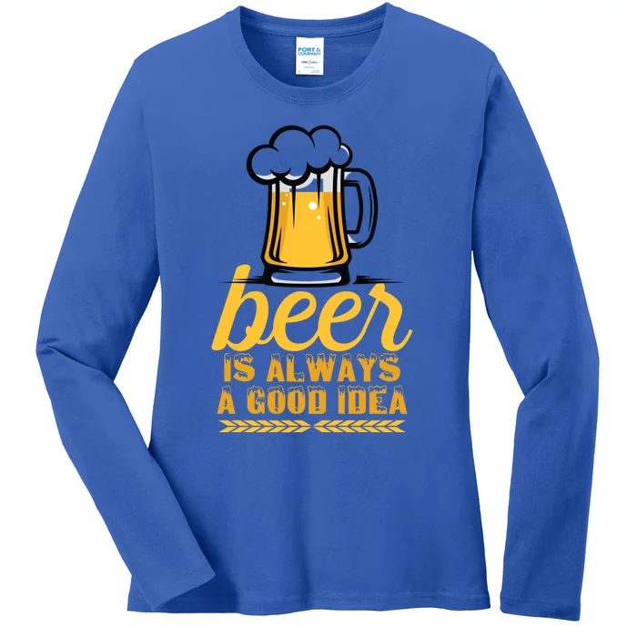 Save Water Beer Gift Ladies Long Sleeve Shirt