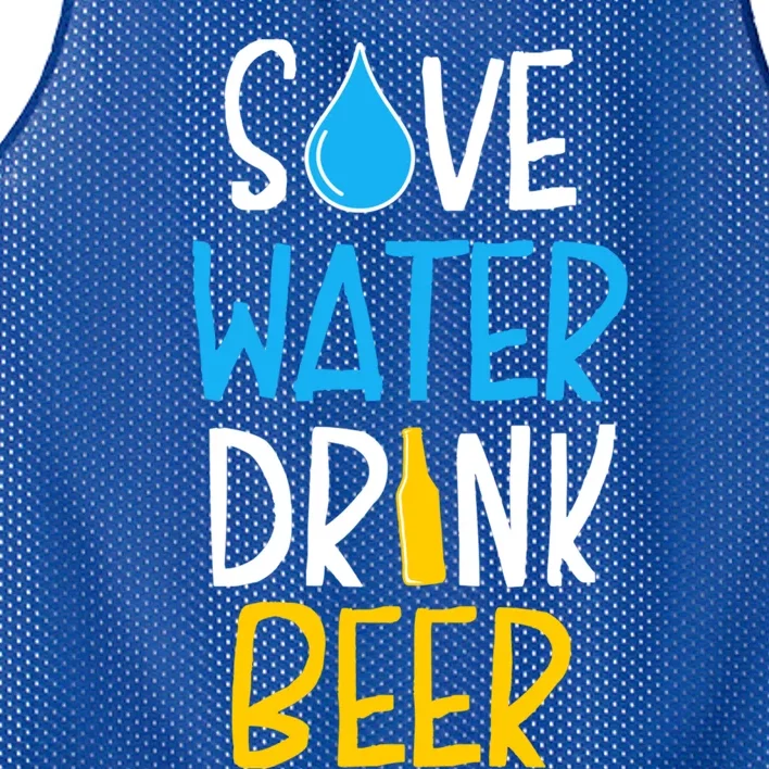 Save Water Beer Gift Mesh Reversible Basketball Jersey Tank