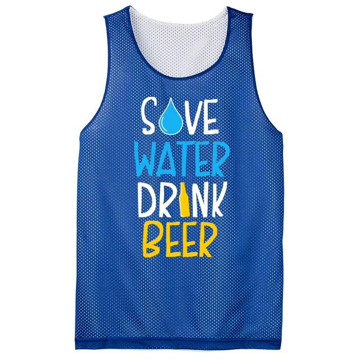 Save Water Beer Gift Mesh Reversible Basketball Jersey Tank