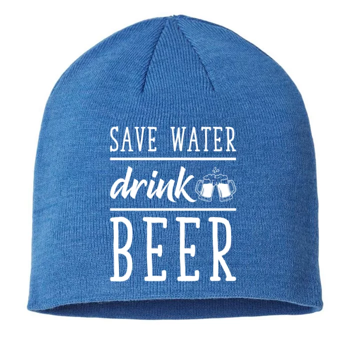 Save Water Beer Alcohol Love Friends Party Gather Fun Gift 8 1/2in Sustainable Knit Beanie