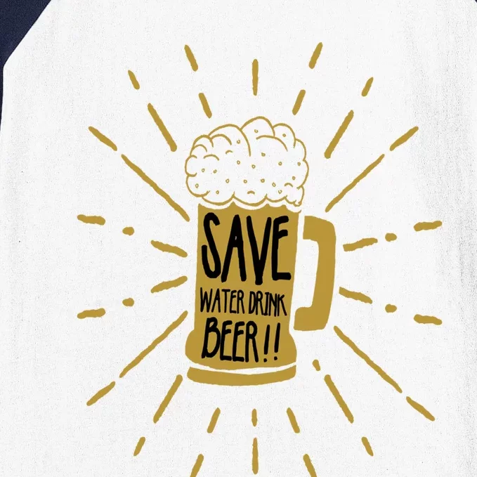 Save Water Beer Graffiti Art Protest Cute Gift Baseball Sleeve Shirt