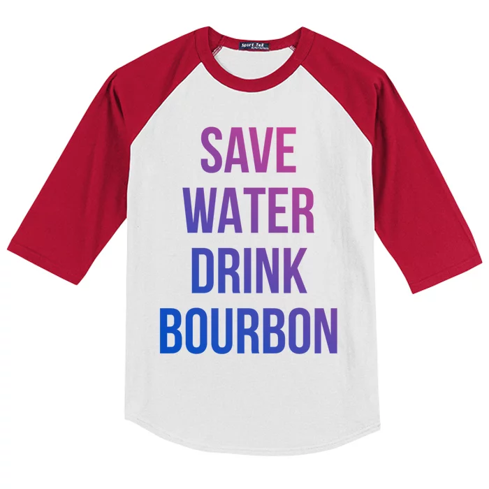 Save Water Bourdon Lover Gift Kids Colorblock Raglan Jersey