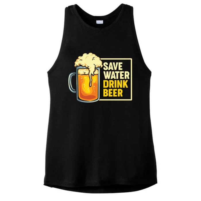 Save Water Beer Cute Gift Ladies Tri-Blend Wicking Tank