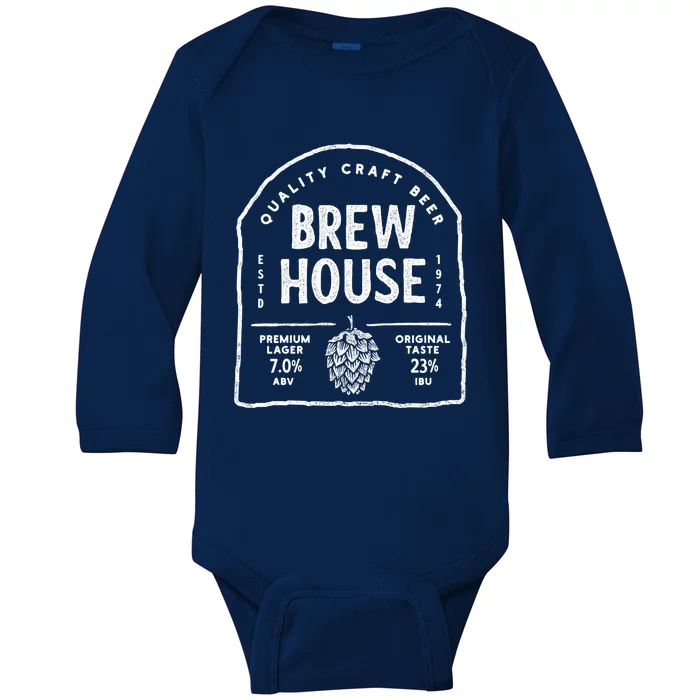 Save Water Beer Brew House Quality Craft Estd 1974 Meaningful Gift Baby Long Sleeve Bodysuit