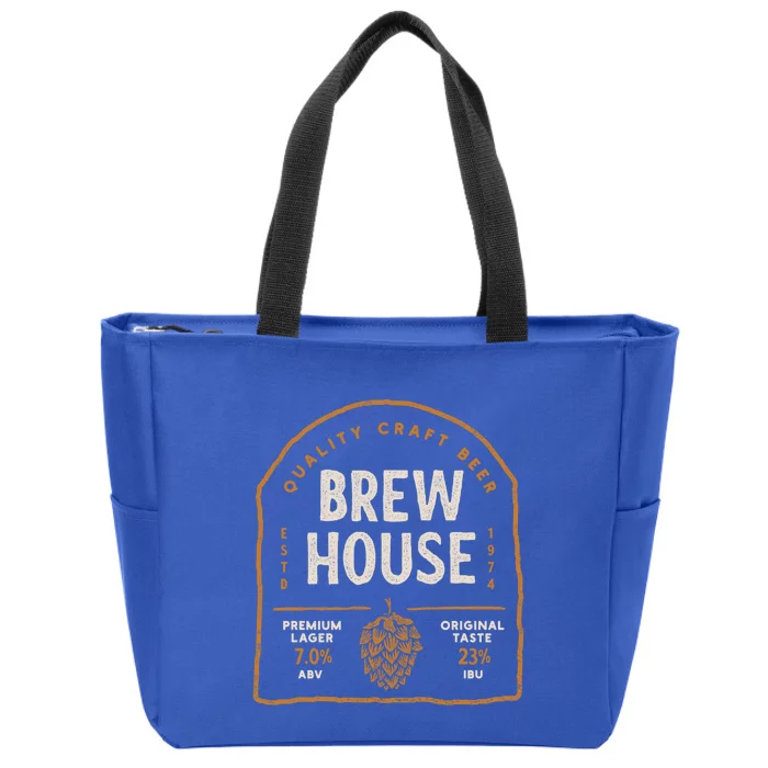 Save Water Beer Brew House Quality Craft Estd 1974 Gift Zip Tote Bag