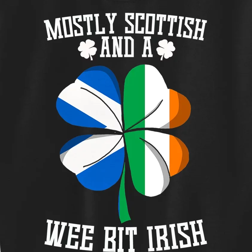 Scottish Wee Bit Irish Scotland St Patricks Day Gifts Flag Kids Sweatshirt