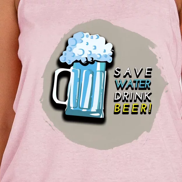 Save Water Beer Cool Alcohol Ing Gift Women's Knotted Racerback Tank