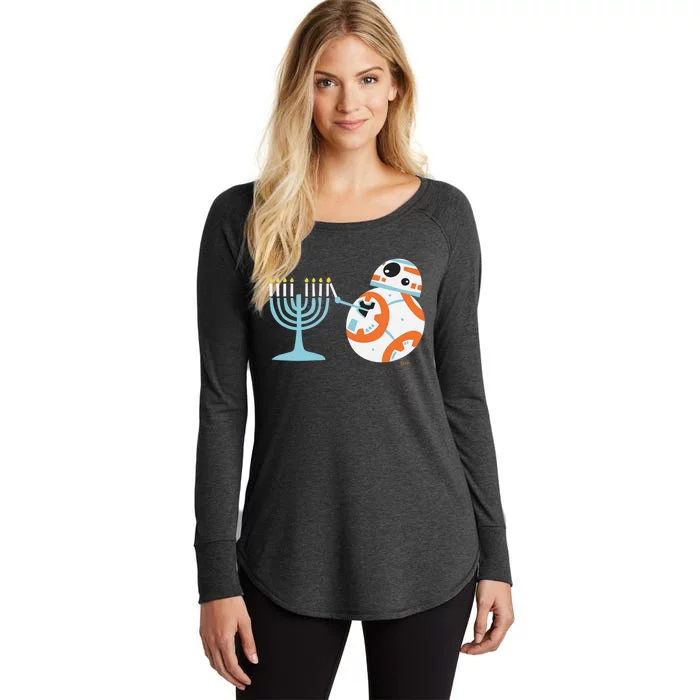 Star Wars BB-8 Lighting the Hanukkah Menorah Women's Perfect Tri Tunic Long Sleeve Shirt