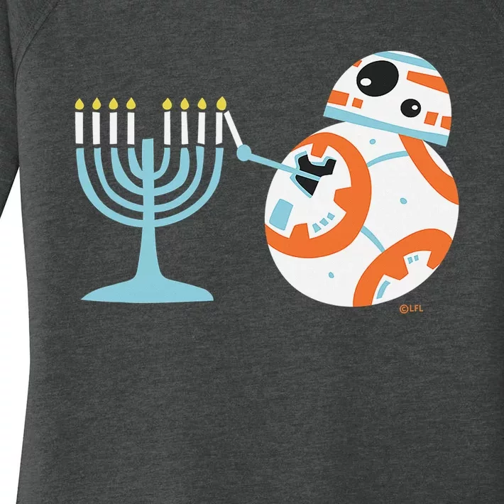 Star Wars BB-8 Lighting the Hanukkah Menorah Women's Perfect Tri Tunic Long Sleeve Shirt