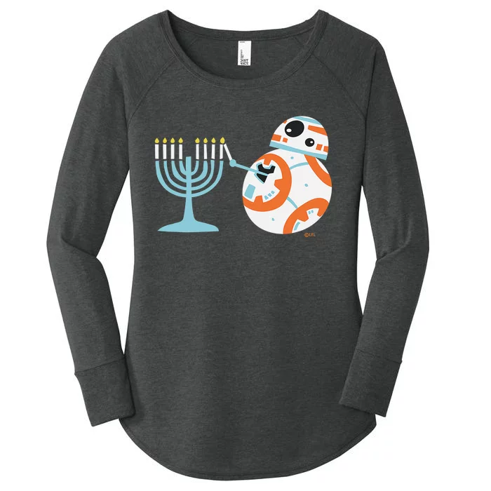 Star Wars BB-8 Lighting the Hanukkah Menorah Women's Perfect Tri Tunic Long Sleeve Shirt