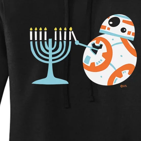 Star Wars BB-8 Lighting the Hanukkah Menorah Women's Pullover Hoodie