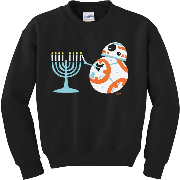 Star Wars BB-8 Lighting the Hanukkah Menorah Kids Sweatshirt