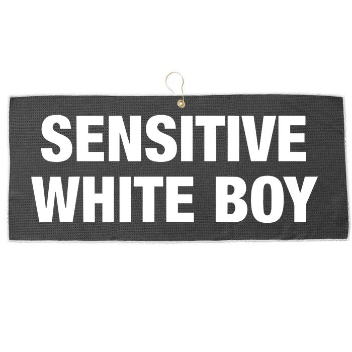 Sensitive White Boy Large Microfiber Waffle Golf Towel