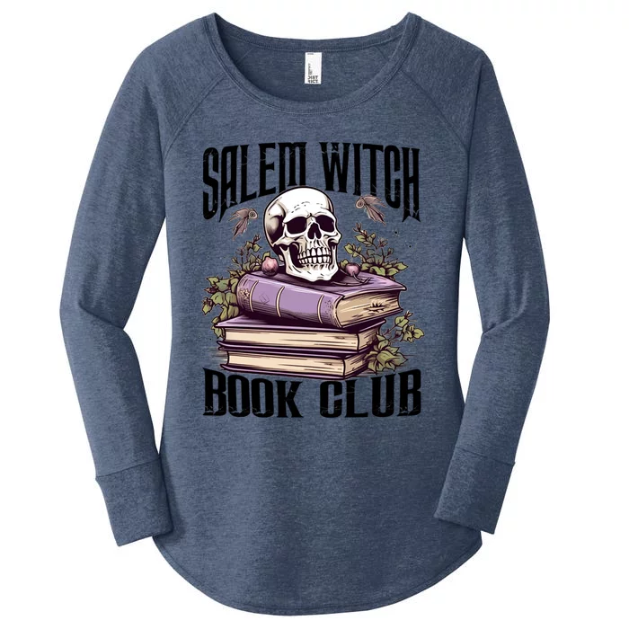 Salem Witch Book Club Skeleton Skull Halloween Book Lovers Gift Women's Perfect Tri Tunic Long Sleeve Shirt