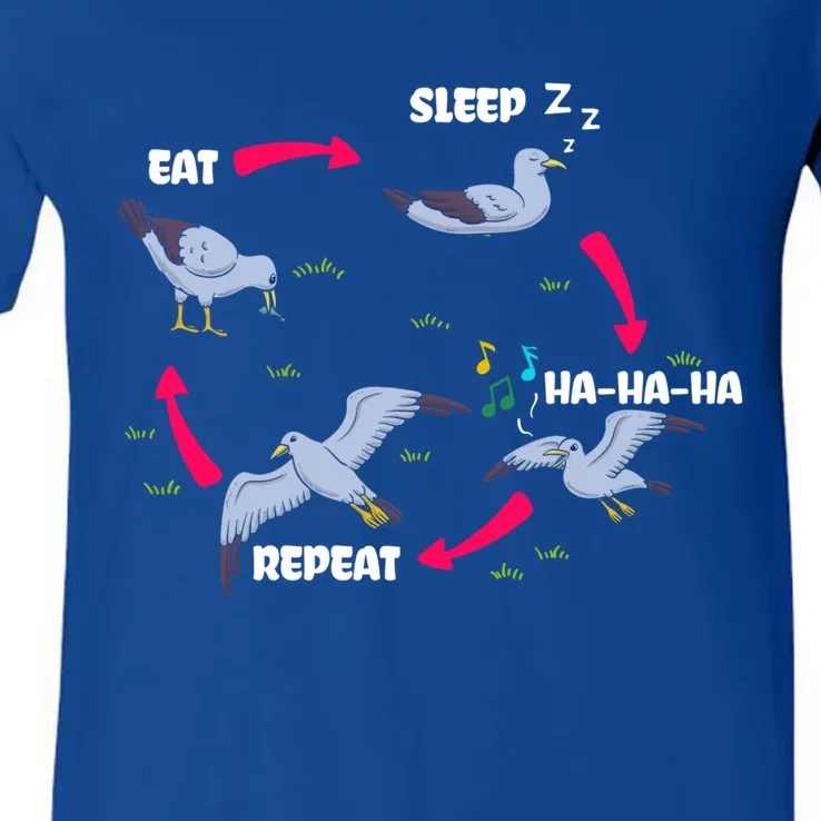 Seagull Whisperer Bird Lover Ornithology Birdwatching Gift V-Neck T-Shirt