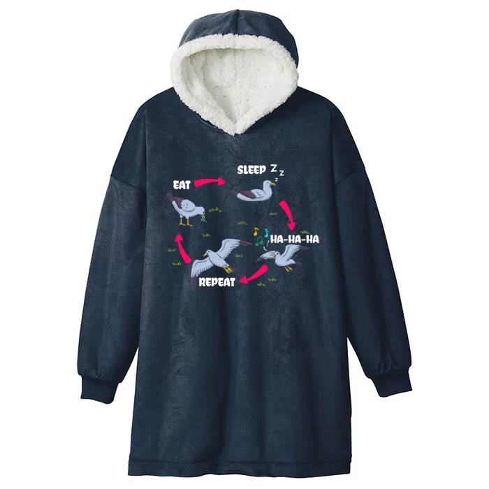 Seagull Whisperer Bird Lover Ornithology Birdwatching Gift Hooded Wearable Blanket