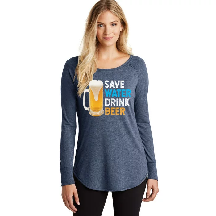 Save Water Beer Funny Adult Ing Humor Gift Women's Perfect Tri Tunic Long Sleeve Shirt