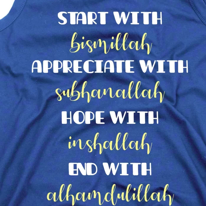 Start With Bismillah Islamic Gift Tank Top