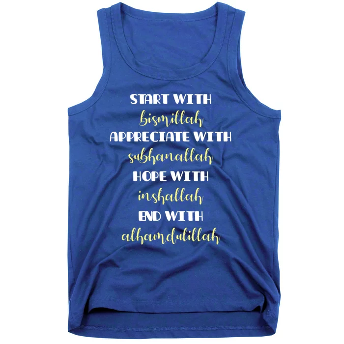 Start With Bismillah Islamic Gift Tank Top