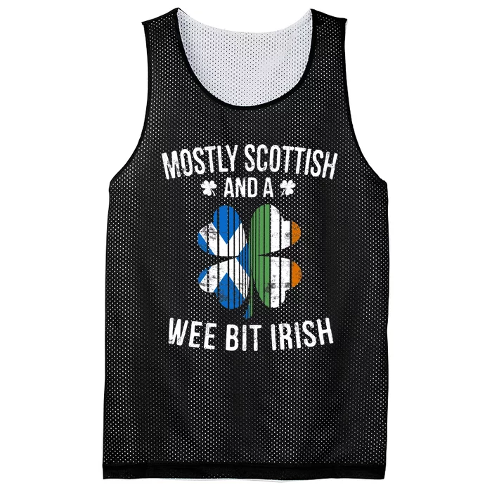 Scottish Wee Bit Irish Scotland Patrick Day Gifts Mesh Reversible Basketball Jersey Tank