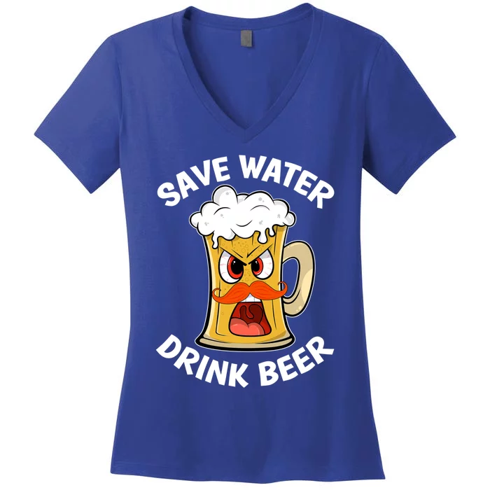 Save Water Beer Funny Ing Joke St Patrick's Day Gift Women's V-Neck T-Shirt