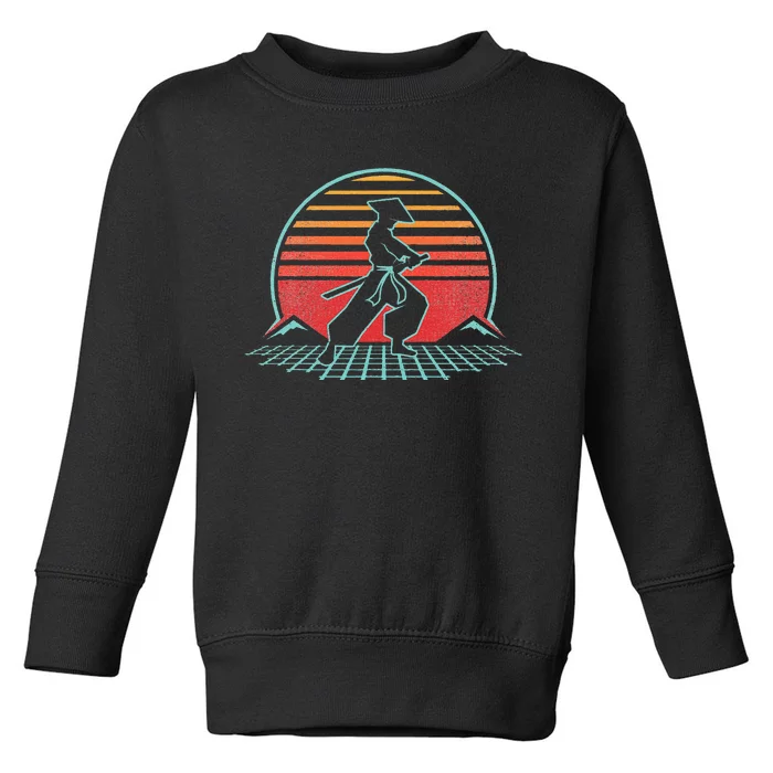 Samurai Warrior Bushido Japan Anime Retro 80s Style Gift Toddler Sweatshirt