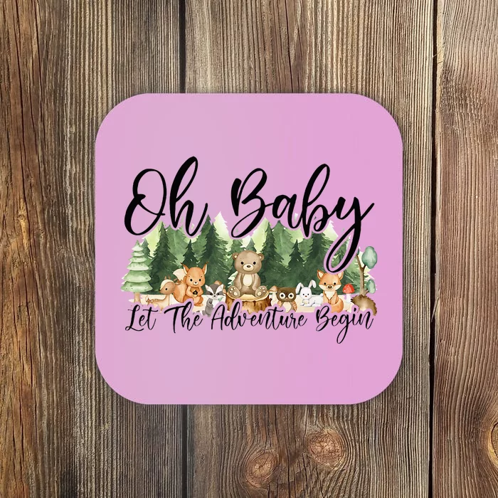 Spring Woodland Baby Shower Animal Theme Matching Neutral Coaster