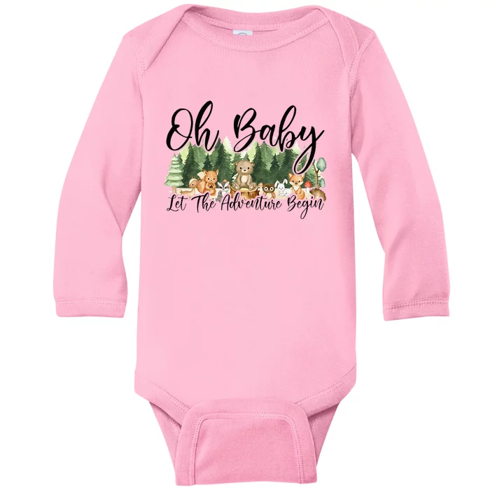 Spring Woodland Baby Shower Animal Theme Matching Neutral Baby Long Sleeve Bodysuit