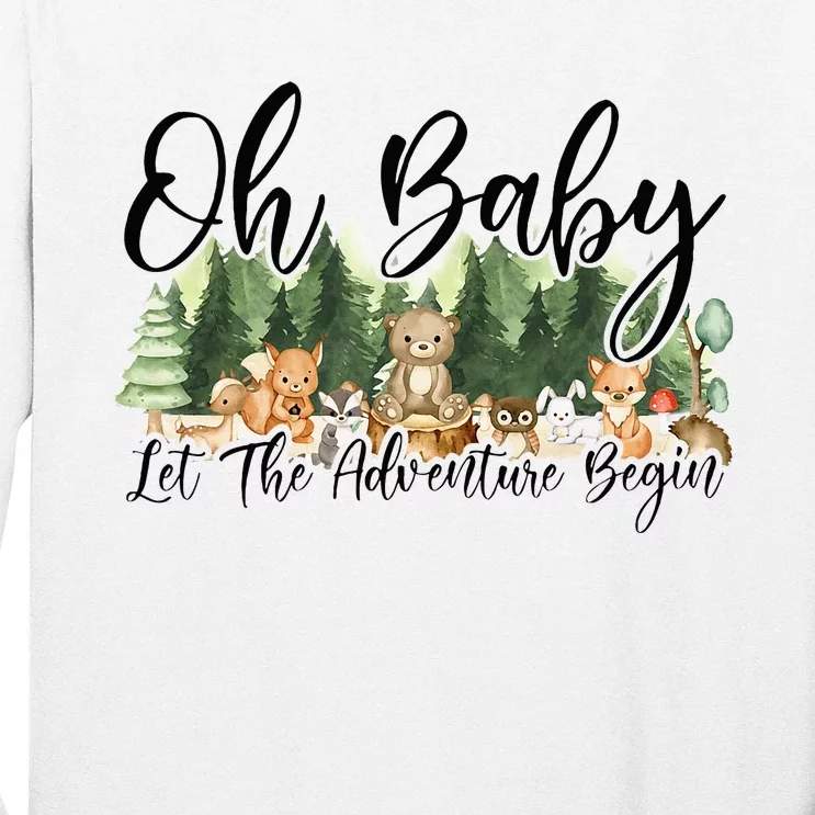 Spring Woodland Baby Shower Animal Theme Matching Neutral Long Sleeve Shirt