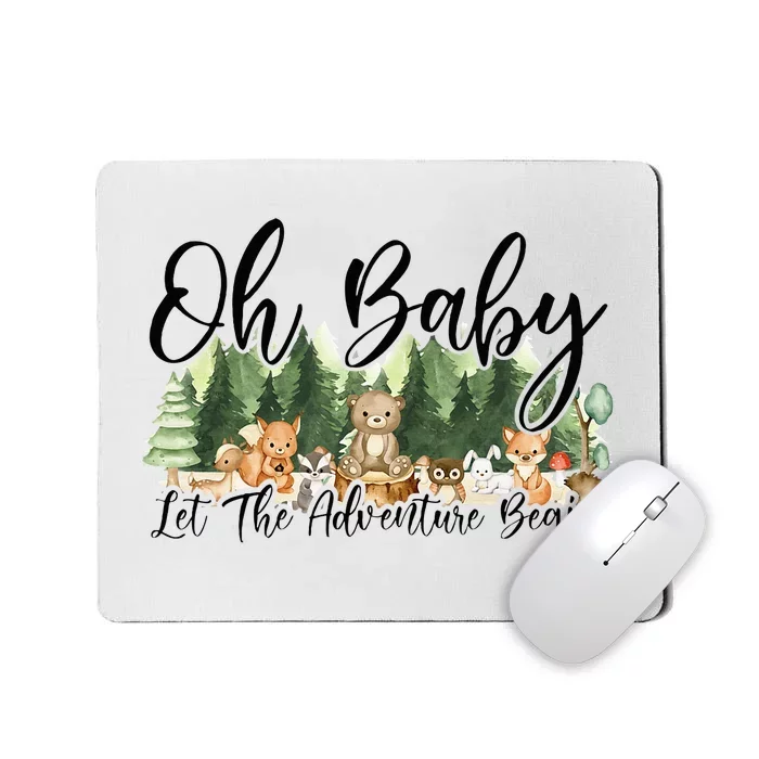 Spring Woodland Baby Shower Animal Theme Matching Neutral Mousepad