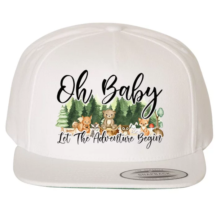 Spring Woodland Baby Shower Animal Theme Matching Neutral Wool Snapback Cap