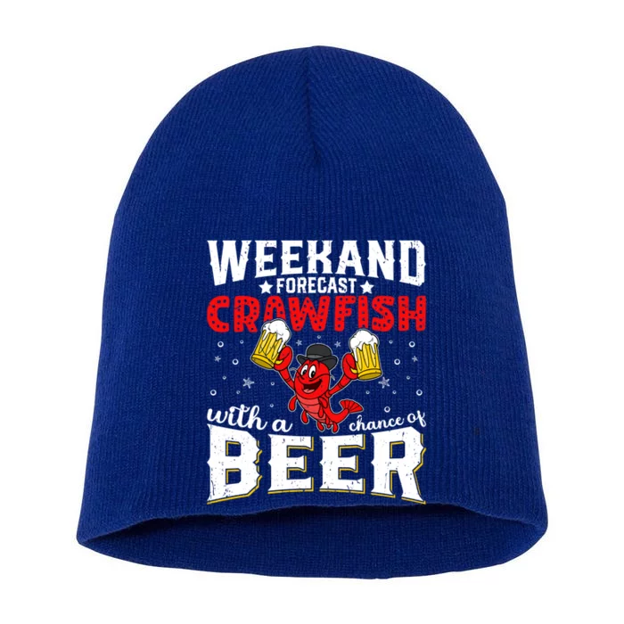 Seafood With Beer Crawfish Season Cajun Festival Party Gift Short Acrylic Beanie