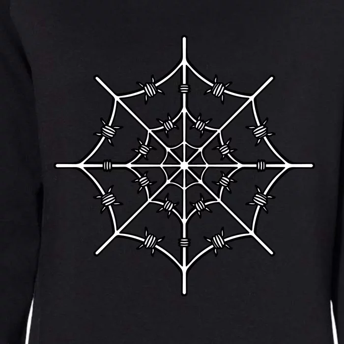 Spider Web Barbed Wire Womens California Wash Sweatshirt