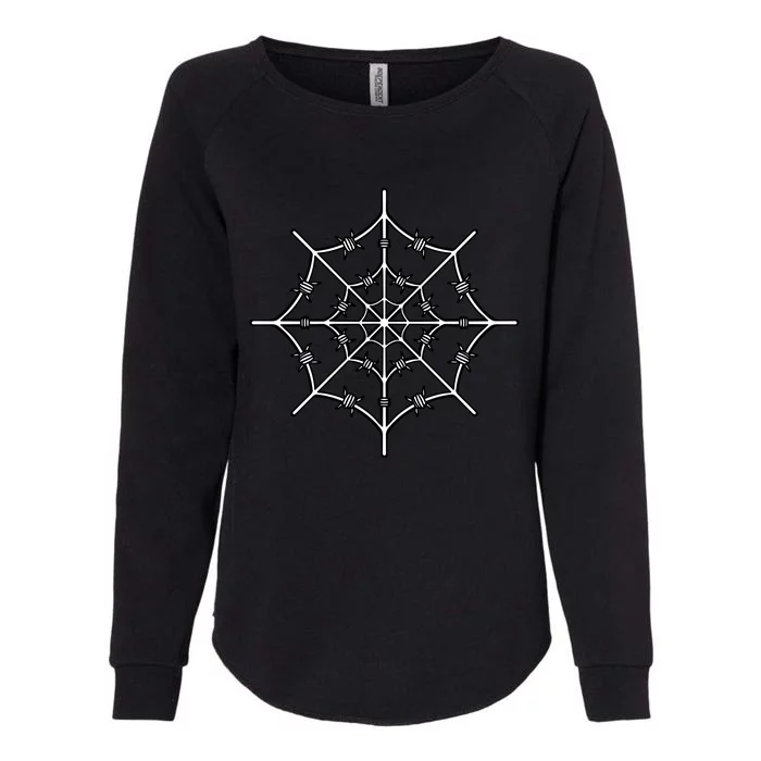 Spider Web Barbed Wire Womens California Wash Sweatshirt