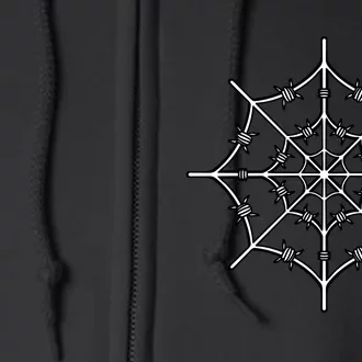 Spider Web Barbed Wire Full Zip Hoodie