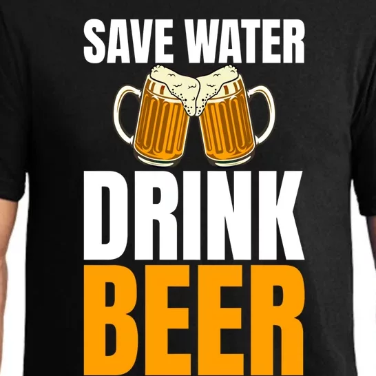 Save Water Beer Gag For Unisex Beer Addicts Cute Gift Pajama Set