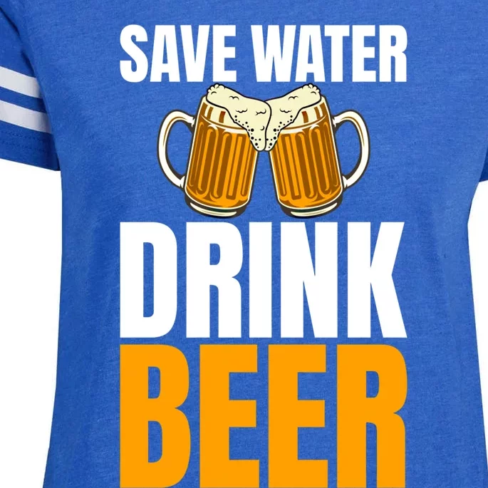 Save Water Beer Gag For Unisex Beer Addicts Cute Gift Enza Ladies Jersey Football T-Shirt