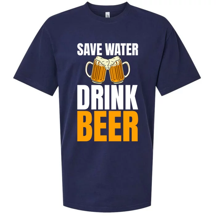 Save Water Beer Gag For Unisex Beer Addicts Cute Gift Sueded Cloud Jersey T-Shirt