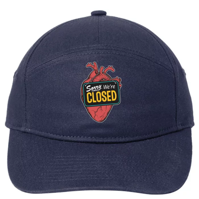 Sorry Were Closed Heart 7-Panel Snapback Hat