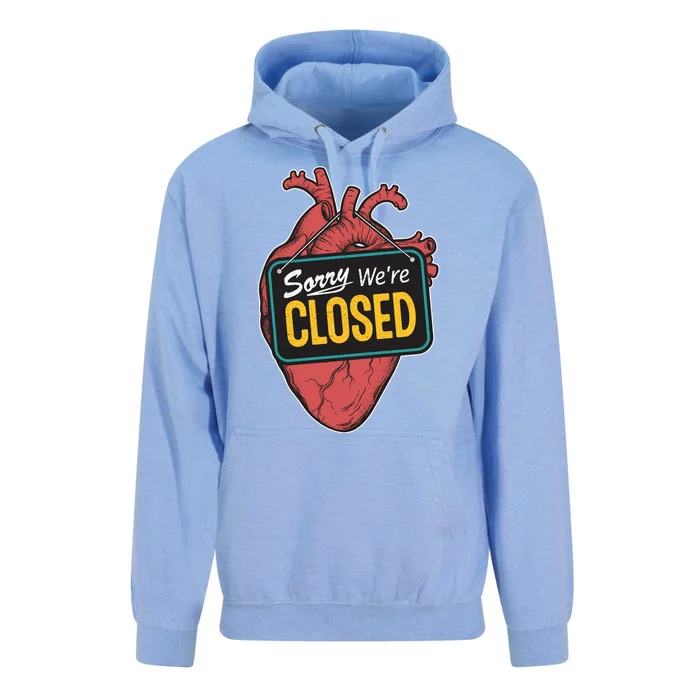 Sorry Were Closed Heart Unisex Surf Hoodie