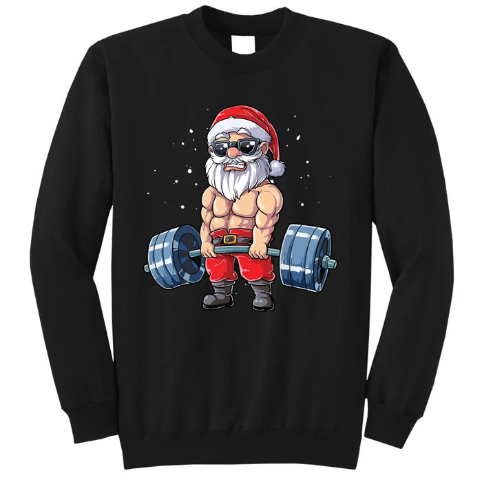 Santa Weightlifting Christmas Fitness Gym Deadlift Xmas Sweatshirt