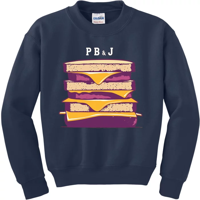 Sandwich With Creamy Peanut Butter And Jelly Kids Sweatshirt