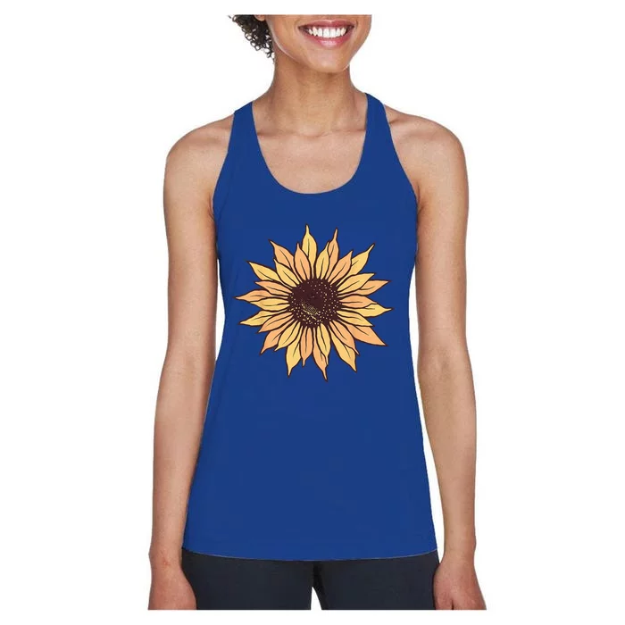 Sunflower Women Cute Floral Casual Summer Women's Racerback Tank