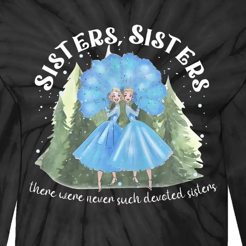 Sisters White Christmas Movie 1954 Xmas Snow Holiday Pajamas Tie-Dye Long Sleeve Shirt