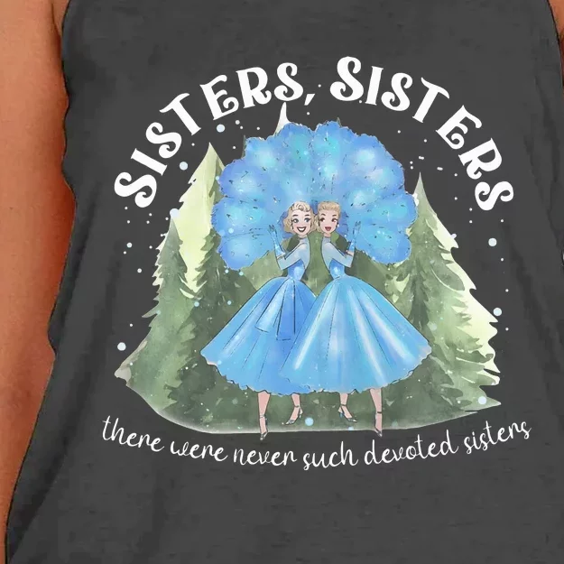 Sisters White Christmas Movie 1954 Xmas Snow Holiday Pajamas Women's Knotted Racerback Tank