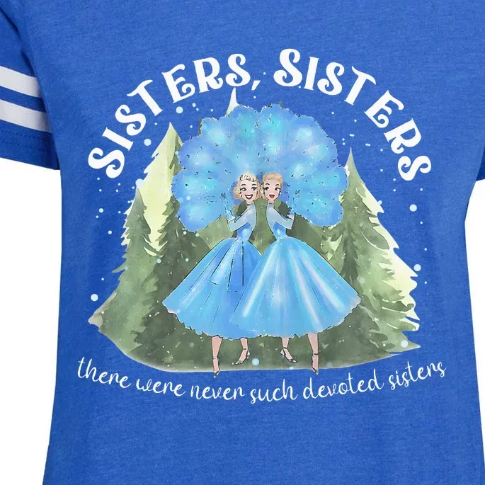 Sisters White Christmas Movie 1954 Xmas Snow Holiday Pajamas Enza Ladies Jersey Football T-Shirt